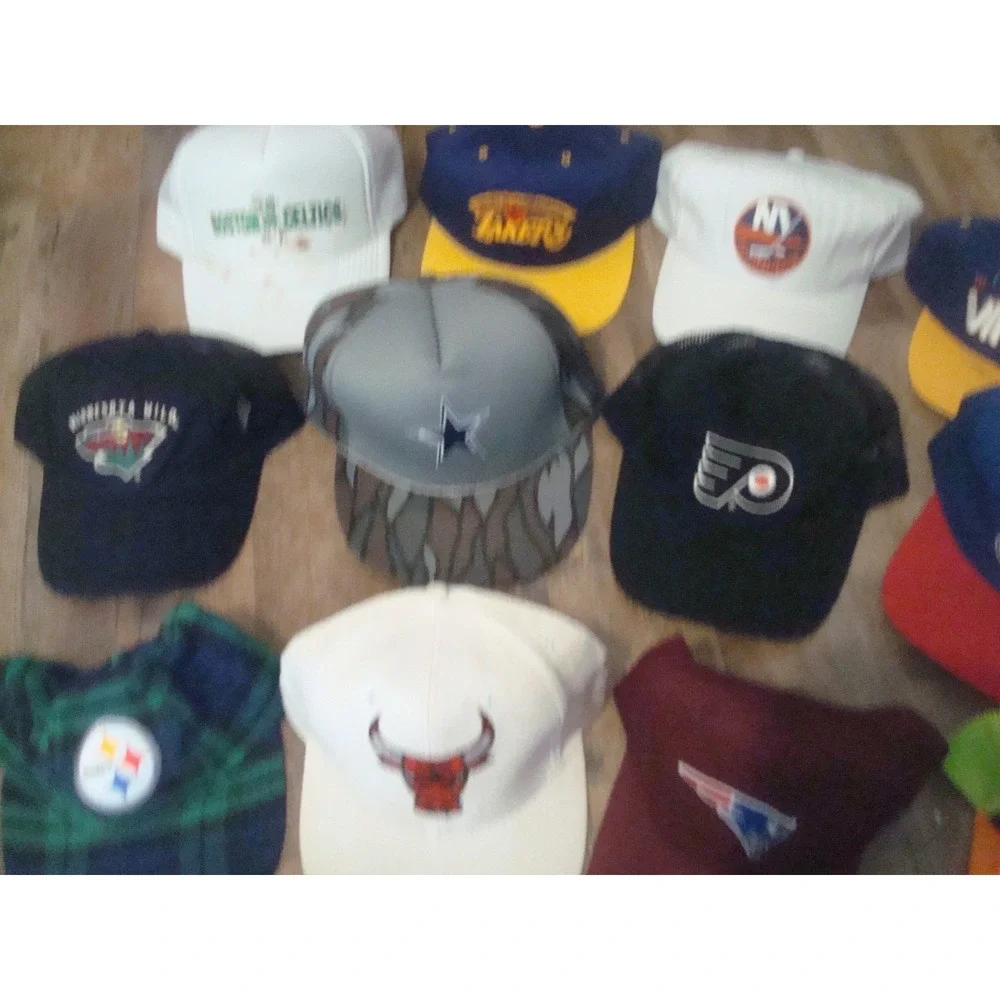 15 HATS LOT NFL‎ NBA 90S NHL RARE CAPS SNAPBACK  HAT CAP VINTAGE DEADSTOCK R1